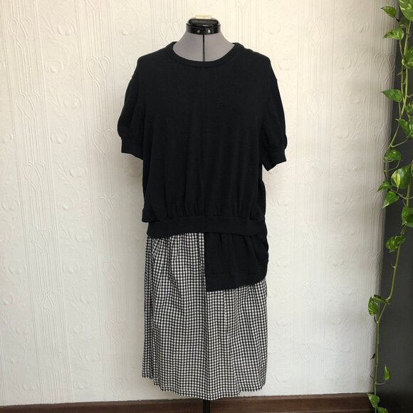 Marc by Marc Jacobs deconstructed dress in navy and white gingham - size Large - Picture 1 of 4